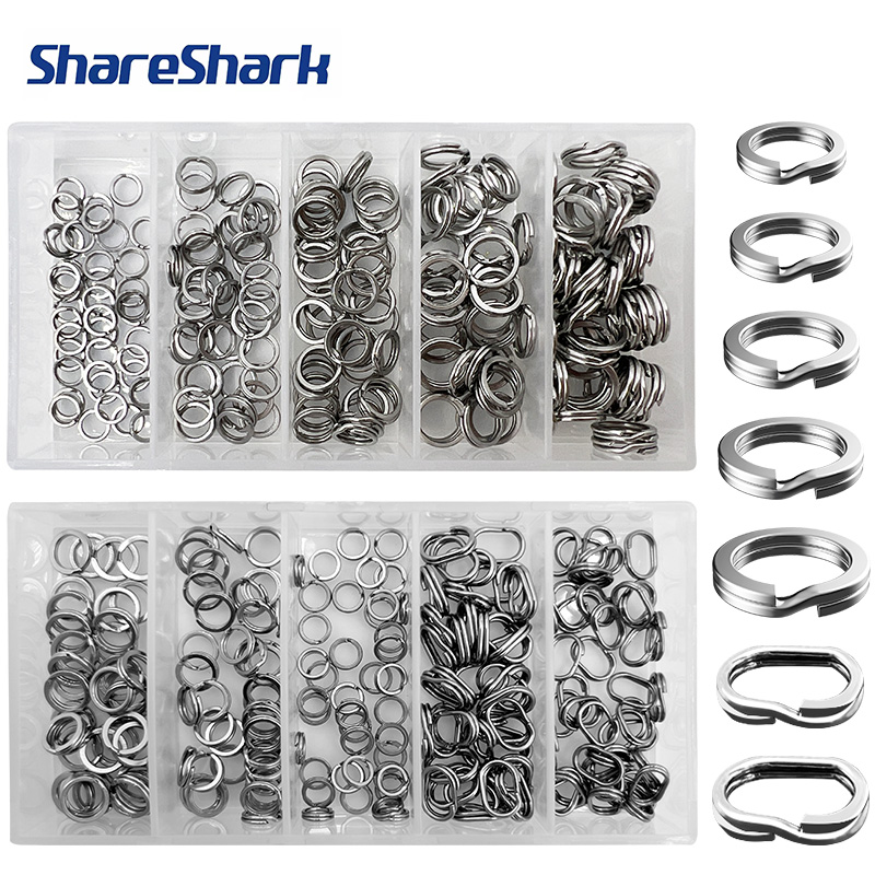 Fishing Lure Box - ShareShark 200 pièces/boîte Anneaux fendus en