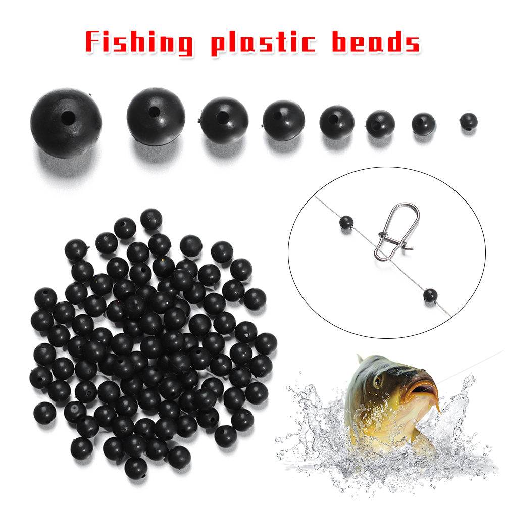 Fishing Lure Soft Plastic - Perles noires rondes souples et dures
