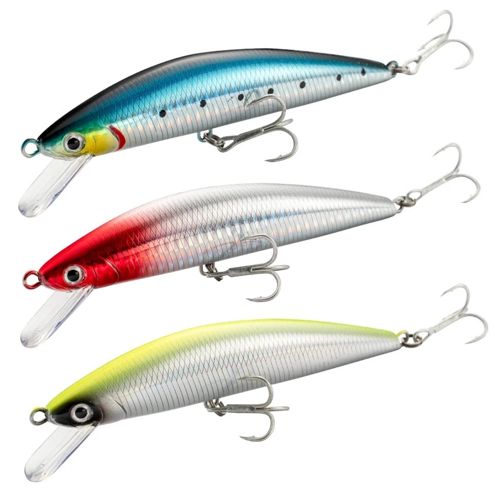 Fishing Lure Jerkbait - Leurre méné rigide coulant avec triple