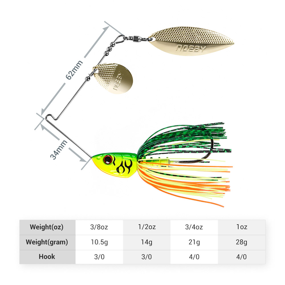 Noeby Spinnerbait 10.5g 14g 21 - Fishing Lure Blade Bait avis et prix