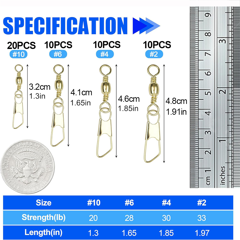Baril de pêche pivotant en or  - Fishing Lure Accessories avis et prix
