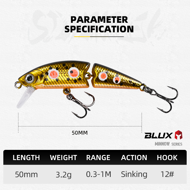 BLUX DR. Minnow Joint 50S Swim - Fishing Lure Spoon avis et prix